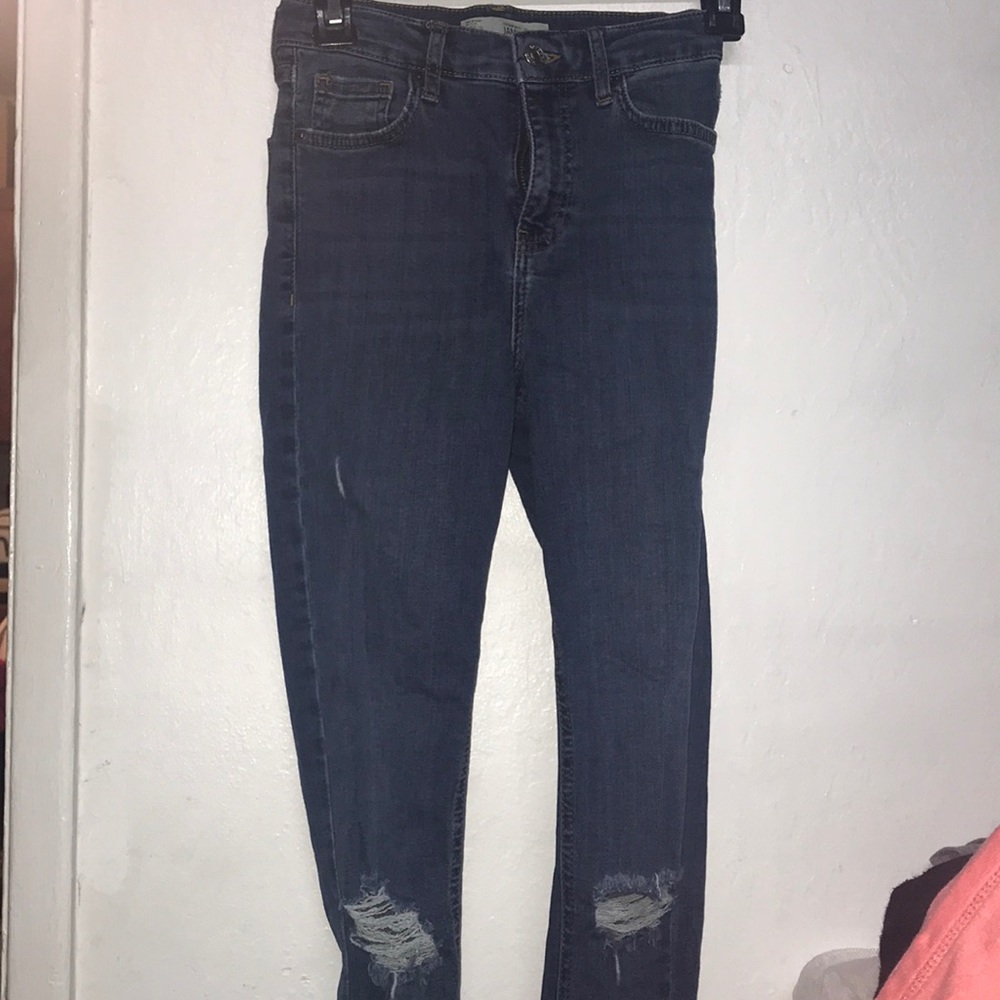 ripped dark wash jeans